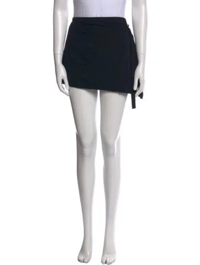 Pre-owned Courrèges Virgin Wool Mini Skirt In Black