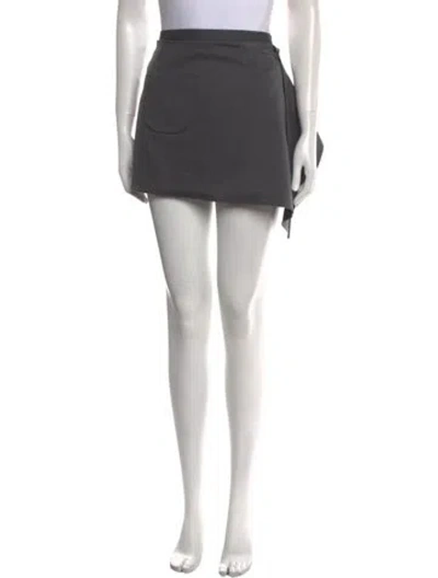 Pre-owned Courrèges Virgin Wool Mini Skirt W/ Tags In Gray