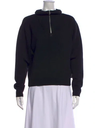 Pre-owned Courrèges Virgin Wool V-neck Sweater In Black