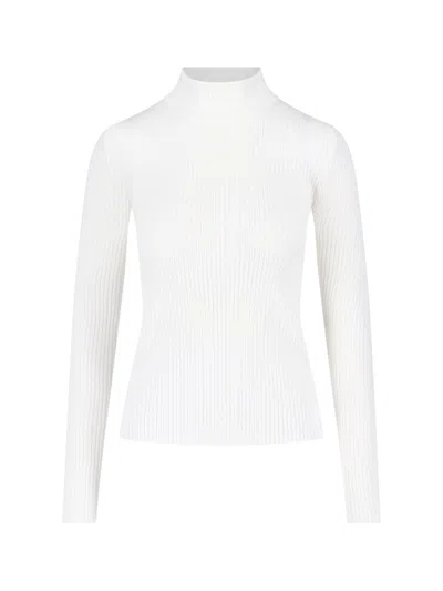 Courrèges Viscose-blend Crewneck Sweater In White