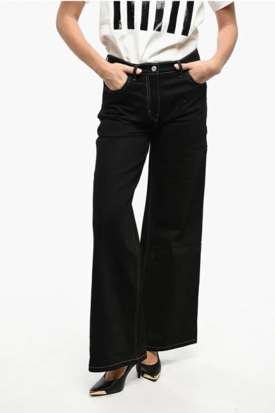 Courrèges Visible Stitching Baggy Fit Pants Grösse 27 In Black