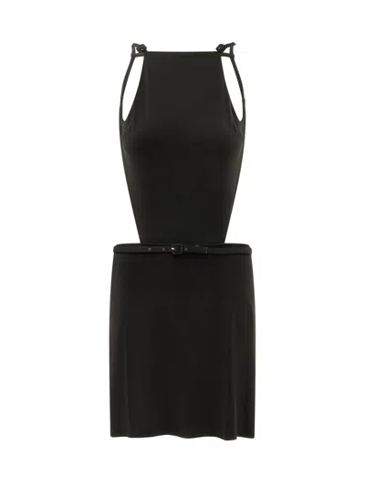 Courrèges Courreges V-line Cut Out Mini Dress In Black