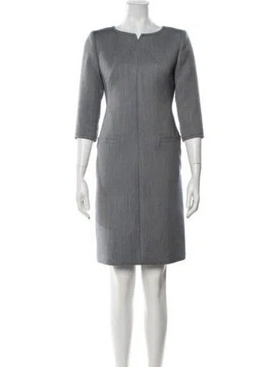 Pre-owned Courrèges V-neck Knee-length Dress In Grey