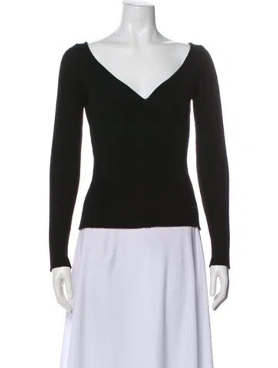 Pre-owned Courrèges V-neck Long Sleeve Top In Grey