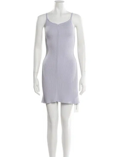 Pre-owned Courrèges V-neck Mini Dress In Purple