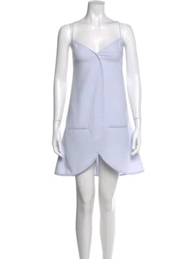 Pre-owned Courrèges V-neck Mini Dress In White