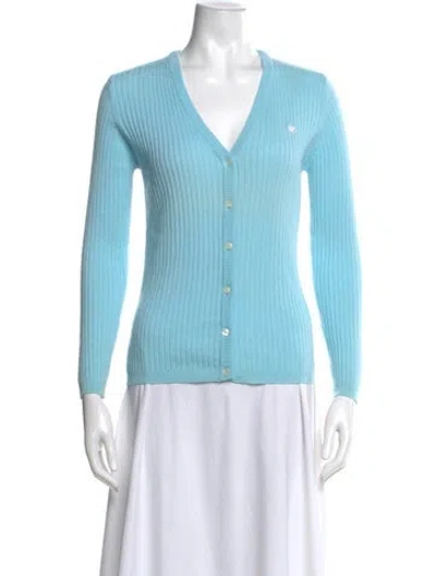 Pre-owned Courrèges V-neck Sweater In Blue