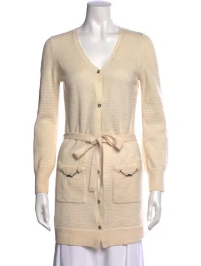 Pre-owned Courrèges V-neck Sweater In Neutral
