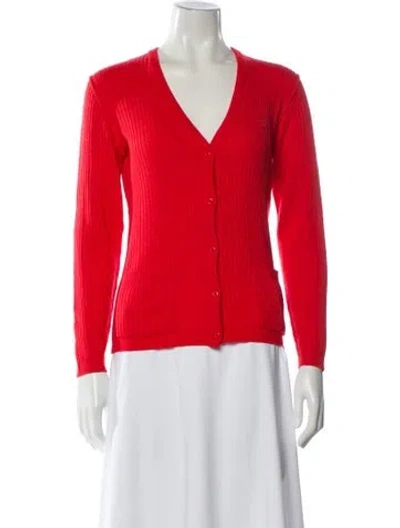 Pre-owned Courrèges V-neck Sweater In Orange