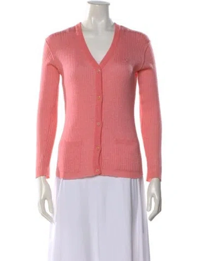 Pre-owned Courrèges V-neck Sweater In Pink