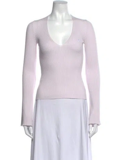 Pre-owned Courrèges V-neck Sweater In Pink
