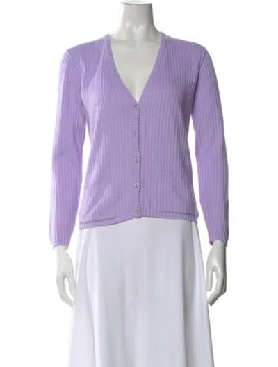 Pre-owned Courrèges V-neck Sweater In Purple
