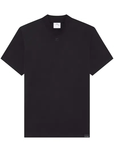 Courrèges Volcano Logo-appliqué Cotton T-shirt In Multi