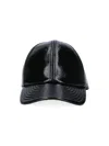 Courrèges Glossy Black Baseball Cap With Structured Silhouette In Black