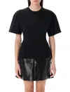 Courrèges Close-fitting Crew Neck T-shirt In Black