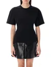 Courrèges Close-fitting Crew Neck T-shirt In Black