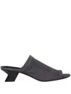 Courrèges Wet Mules In Grey
