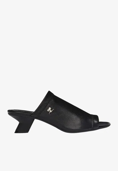 COURRÈGES WET STRETCH 50 LEATHER MULES
