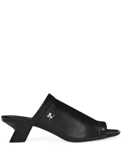 Courrèges Wet Stretch Mules In Black