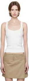 Courrèges White 90's Rib Tank Top In 0001 Heritage White