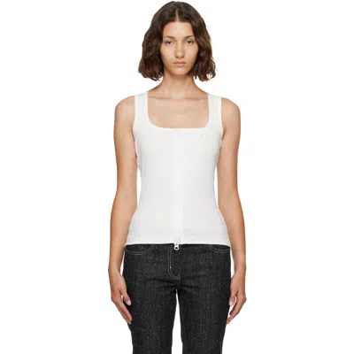 Courrèges White 90's Rib Zipped Tank Top