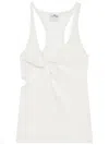 Courrèges Twist-detail Top With Deep V-neckline In White