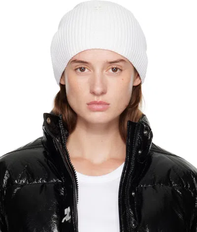 Courrèges White Ac Light Wool Beanie