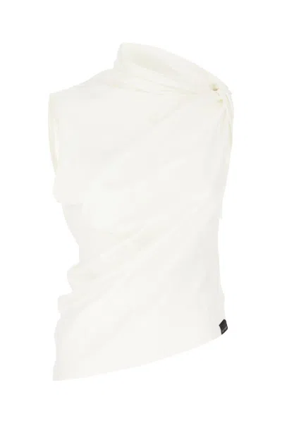 Courrèges White Asymmetrical Design Top In Multi
