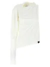 Courrèges White Asymmetries Off The Shoulder T-shirt In White