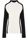 Courrèges Frame Contrasting Ribbed-knit Sweater In Black