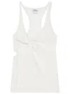 Courrèges Twist-detail Top With Deep V-neckline In White