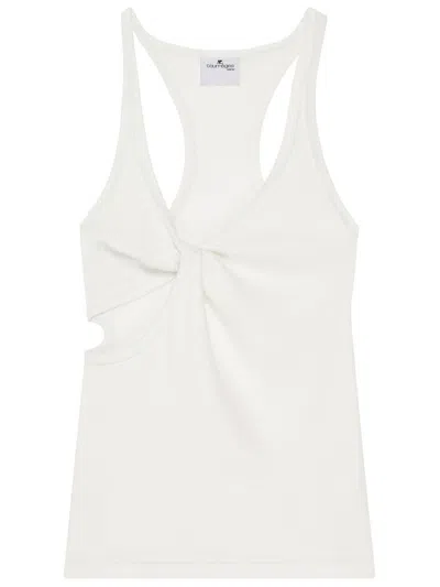 COURRÈGES WHITE COTTON BLENDED TOP
