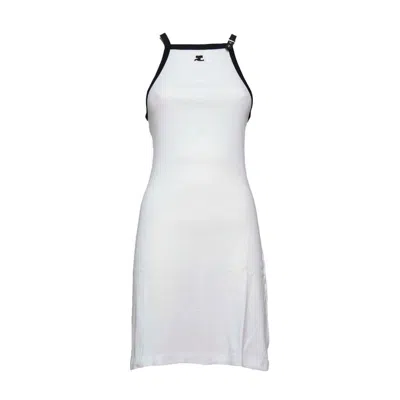 Courrèges Square Neck Mini Dress In Neutrals