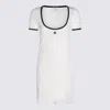 Courrèges Ribbed Cotton Mini Dress With Logo Embroidery In White
