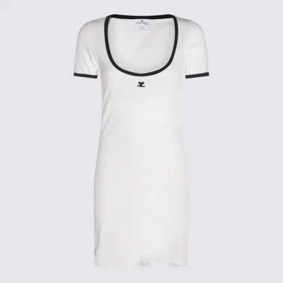 COURRÈGES COURRÈGES WHITE COTTON MINI DRESS
