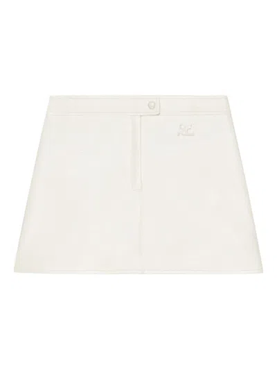 Courrèges Logo Mini Skirt In White