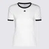 Courrèges Cotton T-shirt With Contrasting Logo Trim In Yellow