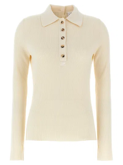 Courrèges White Cotton Women's Cardigan In Neutral