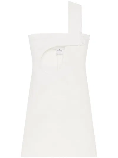 COURRÈGES WHITE CUT-OUT SATIN DRESS
