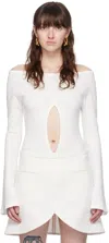 Courrèges White Drop Bodysuit In 0001 Heritage White