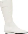 Courrèges White Heritage Flat Tall Boots In Multi