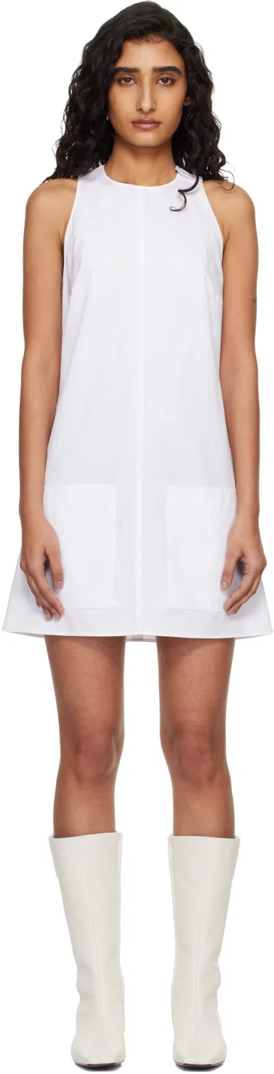 Courrèges White Heritage Sleeveless Poplin Minidress