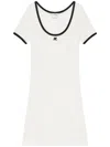 Courrèges Ribbed Cotton Mini Dress With Logo Embroidery