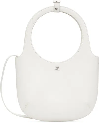 COURRÈGES WHITE HOLY LEATHER BAG