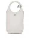 Courrèges Slim Holy Handbag In Smooth Leather In White