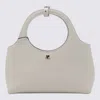 Courrèges White Leather Top Handle Bag In Brown