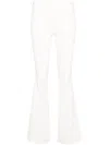 COURRÈGES WHITE LOGO-EMBROIDERED BOOTCUT TROUSERS