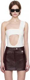 Courrèges White Loop 90's Rib Bodysuit In 0001 Heritage White
