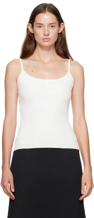 Courrèges White Reedition Rib Knit Tank Top