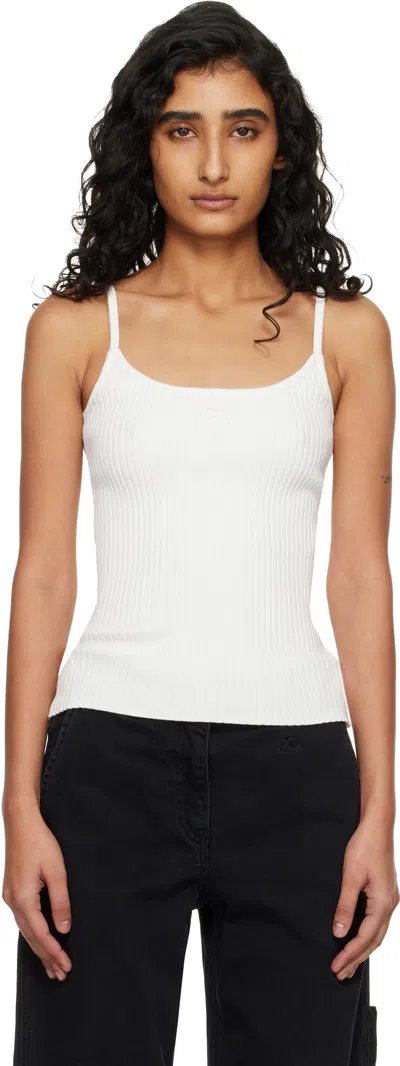 Courrèges White Reedition Rib Knit Tank Top